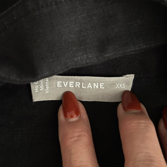 Everlane The Linen Workwear Shirt in black size XXS - Picture 10 of 10